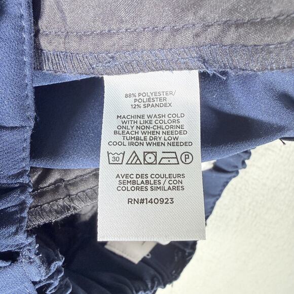 Ann Taylor The Tie Waist Ankle Pant High Rise Size S/P Navy Quiet Luxury Modern - Picture 5 of 9